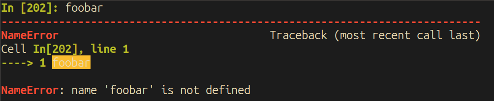 ipython traceback in yellow background